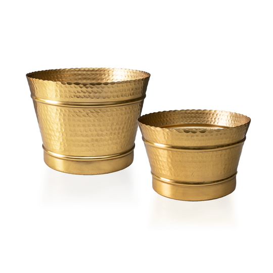 Gold Hammered Planters
