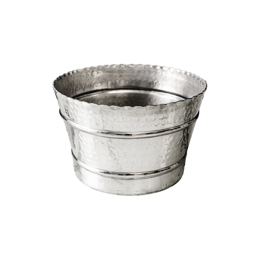 Silver Hammered Planters