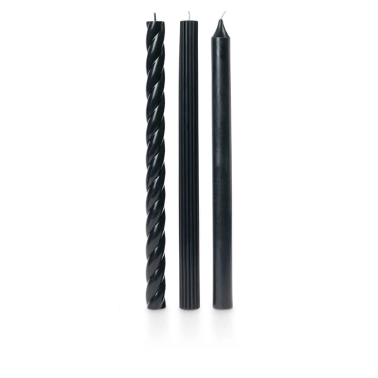 Assorted Black Candle Tapers