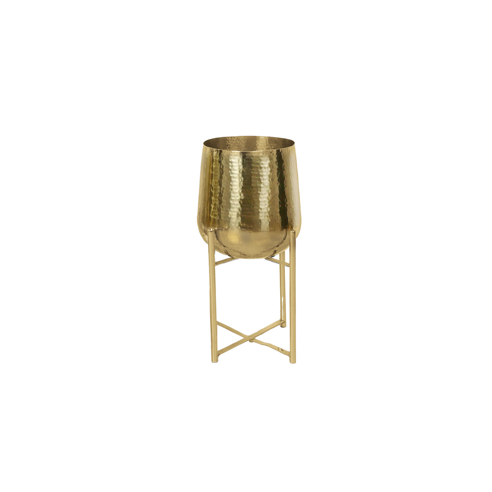 Gold Metal Planter & Stand