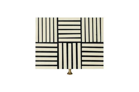 Black & White Striped Resin Box - Blemished