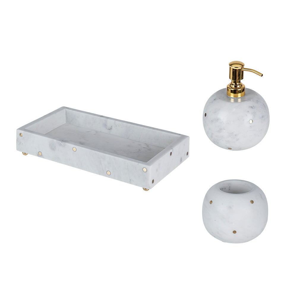 Gold Dot Marble Sink Set