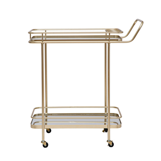 Glass & Gold 2-Tiered Mirrored Bar Cart
