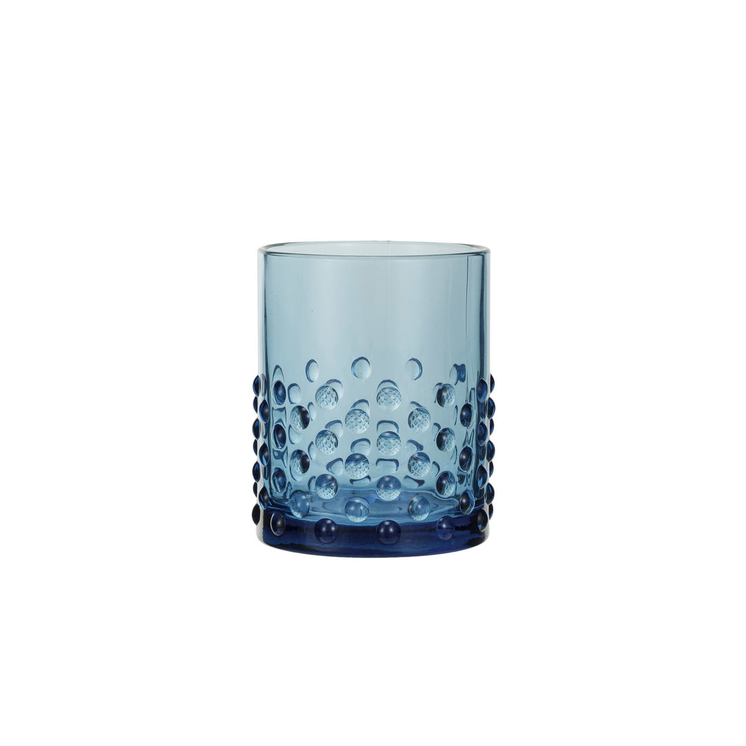 Blue Hobnail Drinking Glass Set