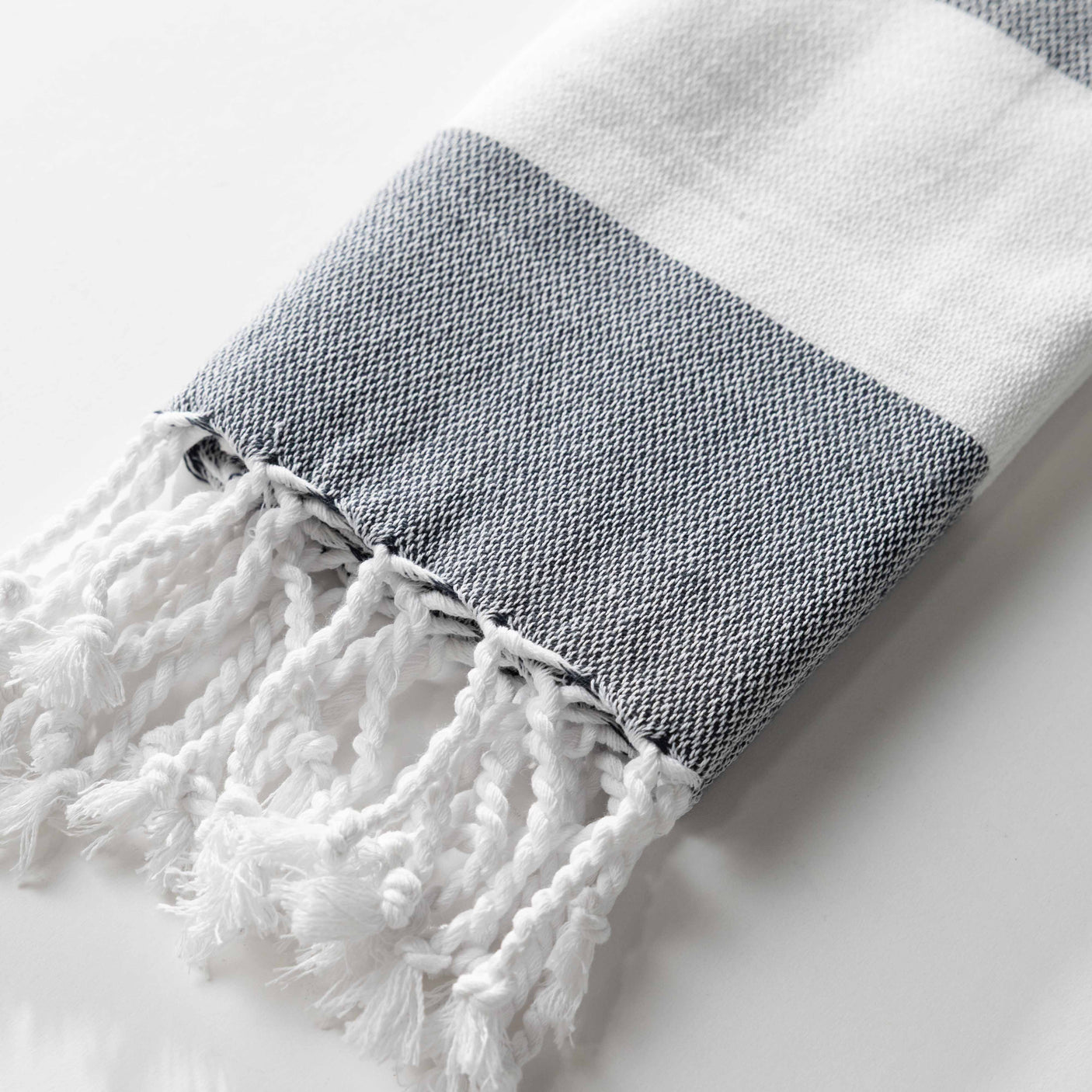 Black & White Turkish Towel - Large Stripes