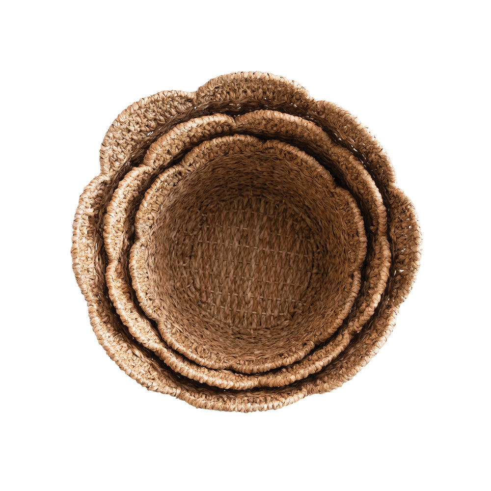 Braided Baskets w/ Scalloped Edges