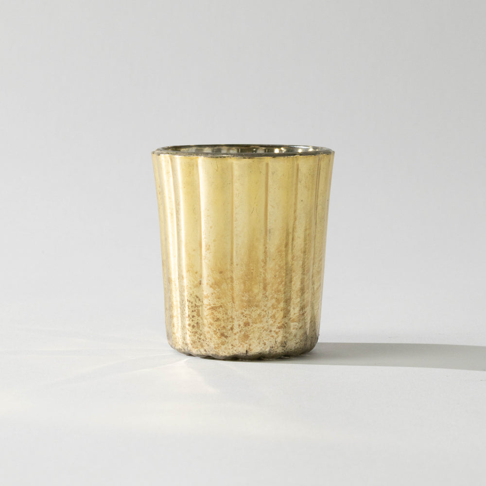 Gold Mercury Glass Votive Holder Set