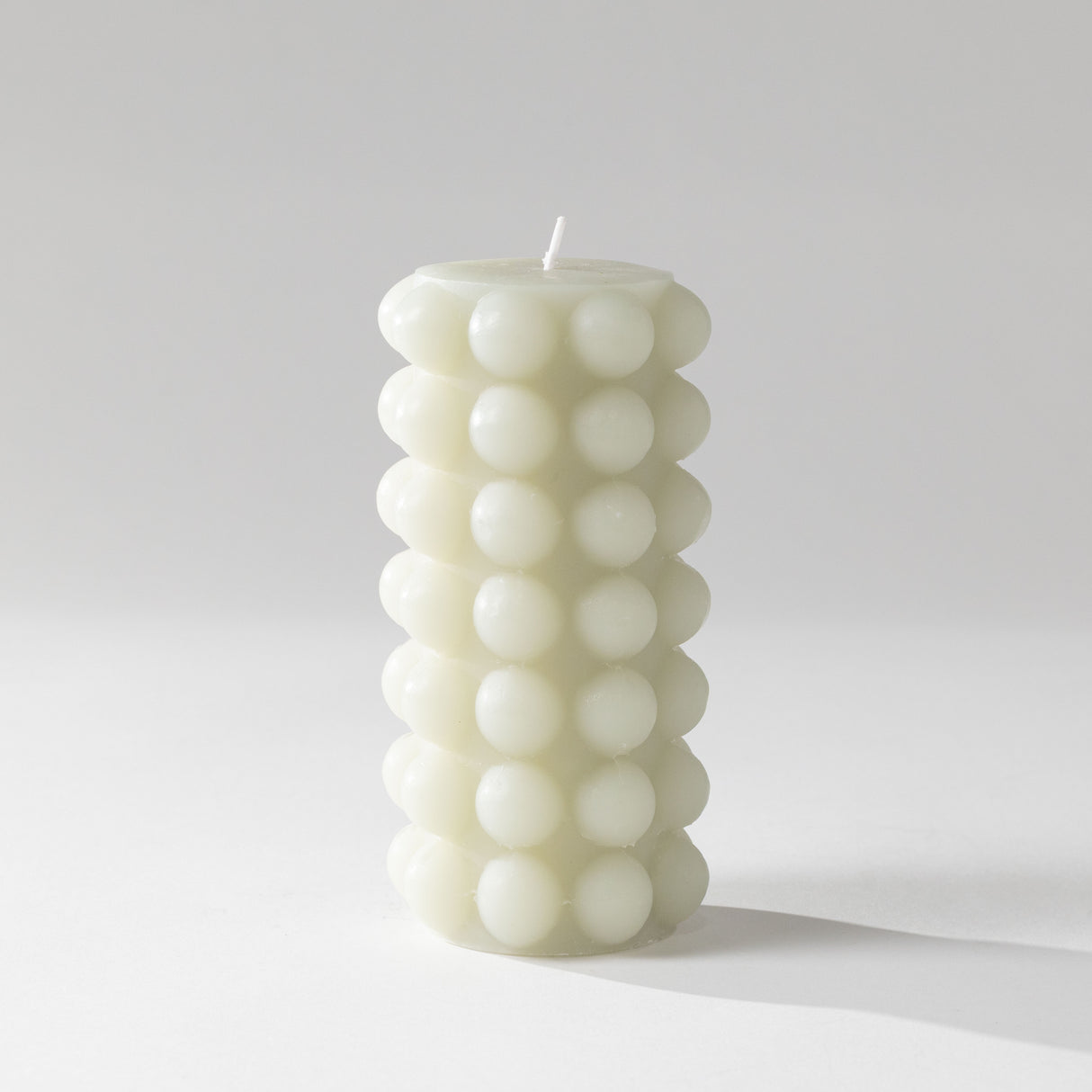 Grey Hobnail Pillar Candle