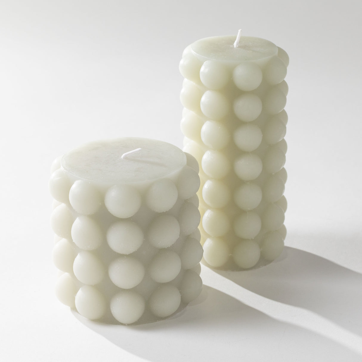 Grey Hobnail Pillar Candle