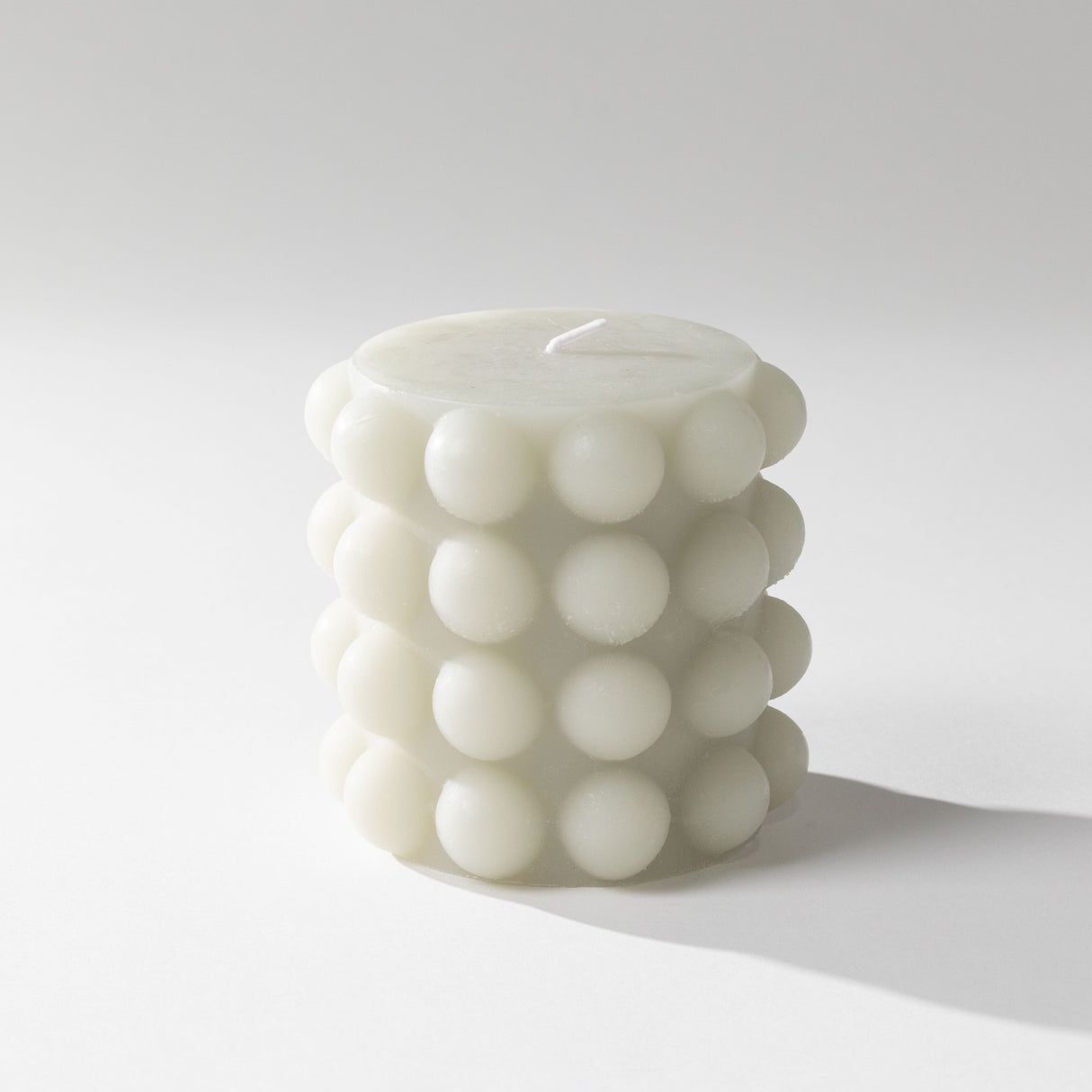 Grey Hobnail Pillar Candle