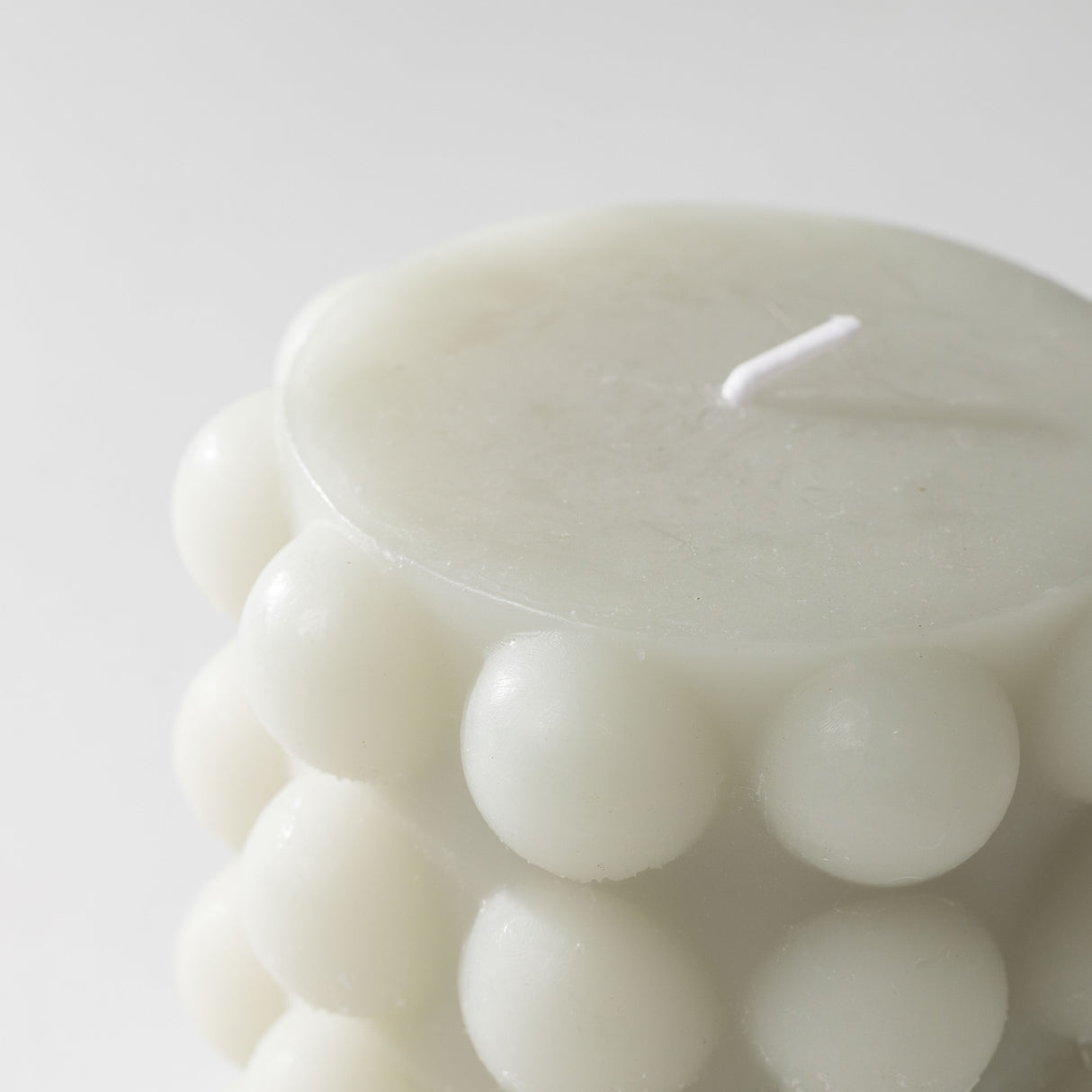 Grey Hobnail Pillar Candle