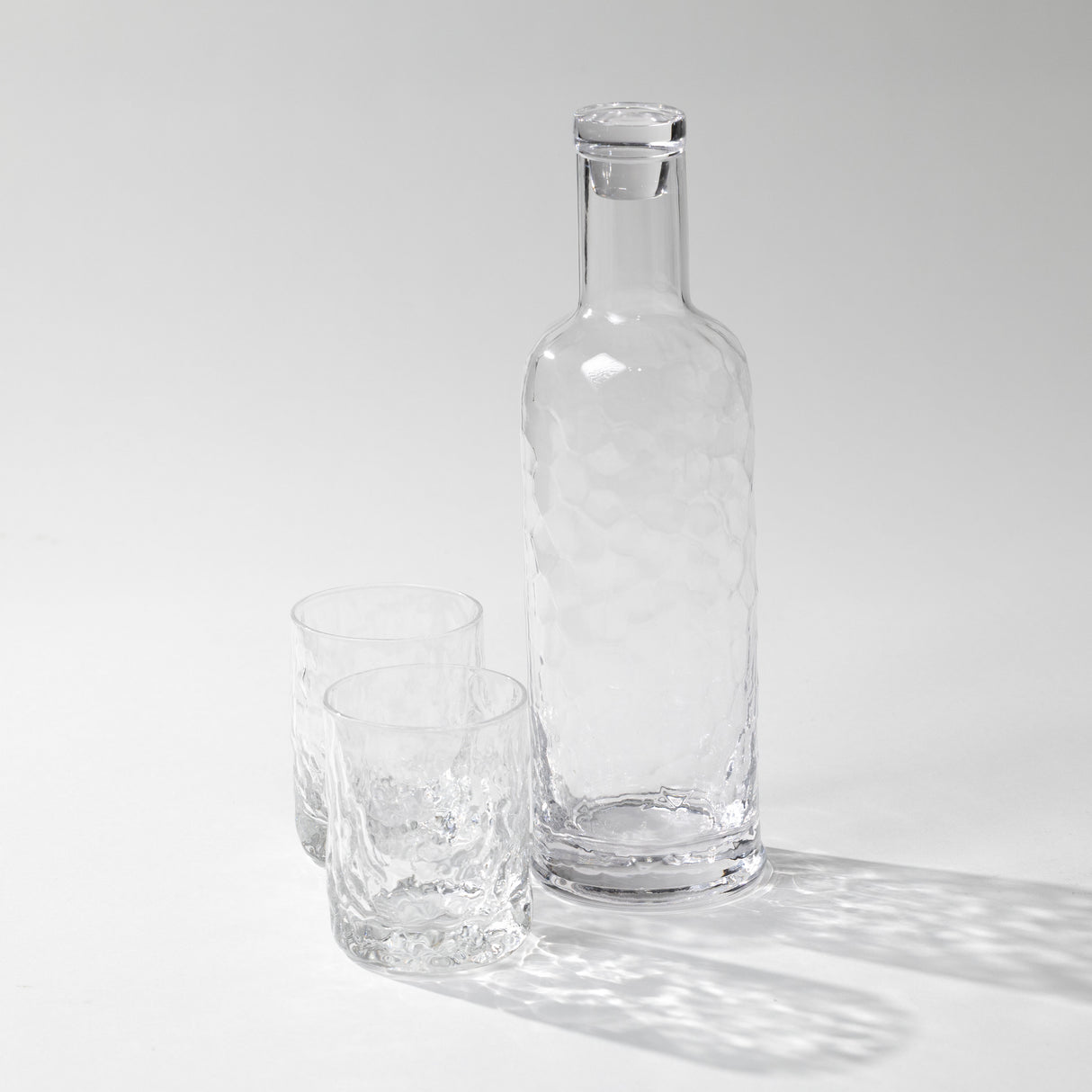 Hammered Drinking Glass Set & Carafe