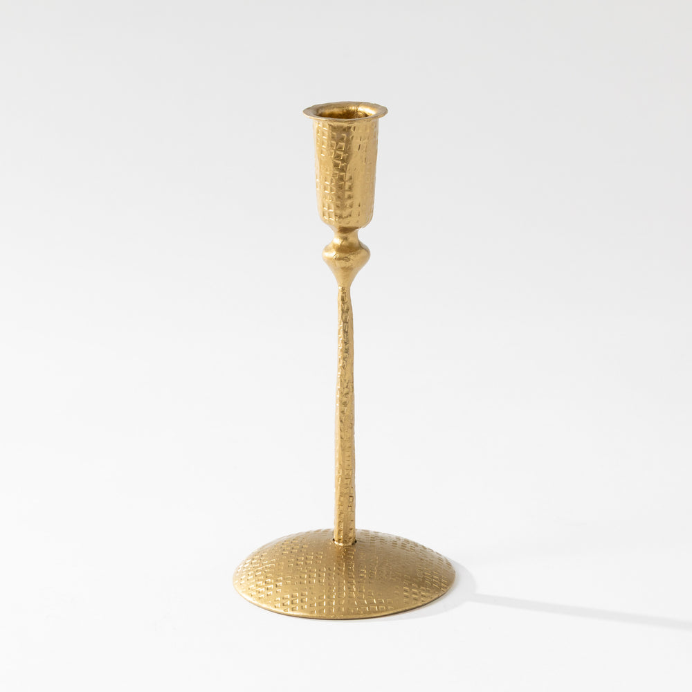 Hand-Forged Hammered Metal Taper Holder
