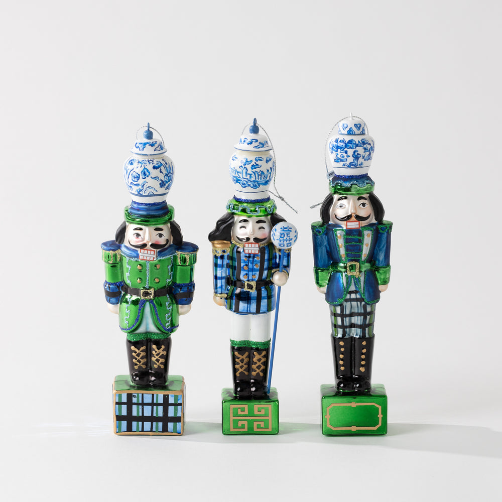 Blue Nutcracker Ornament Set