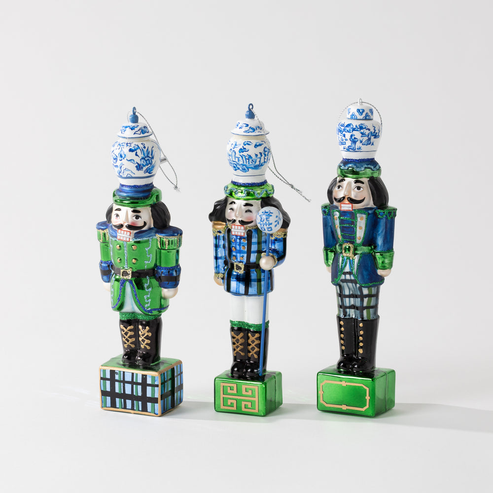 Blue Nutcracker Ornament Set