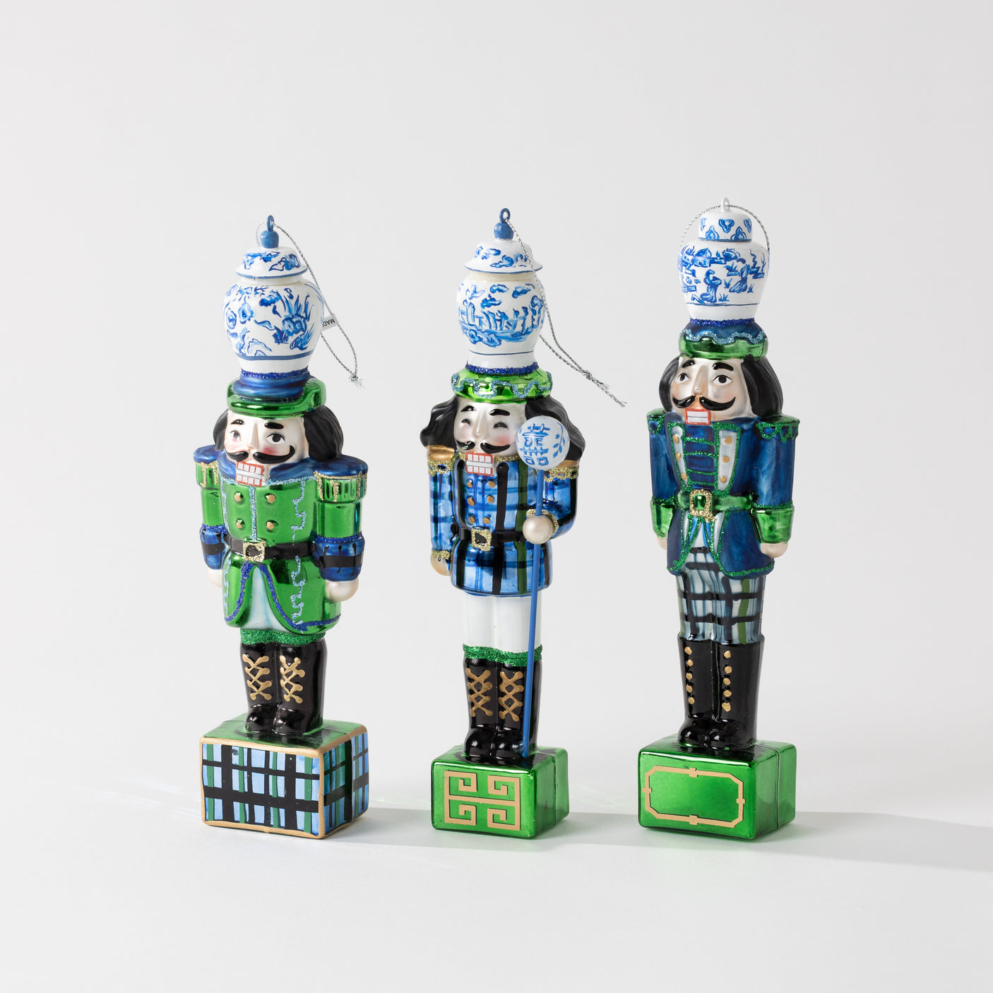 Blue Nutcracker Ornament Set