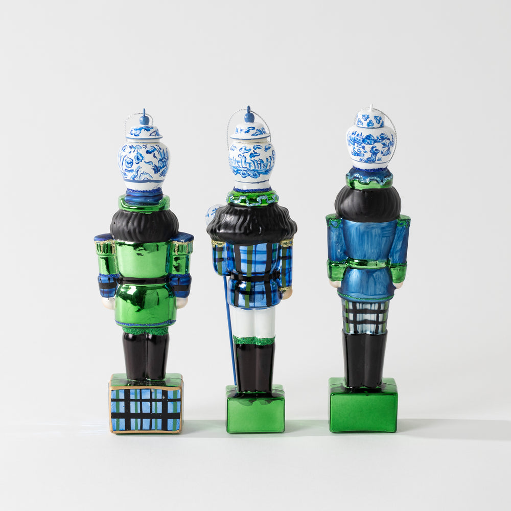 Blue Nutcracker Ornament Set