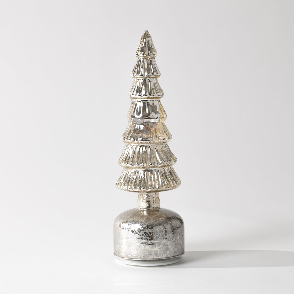Silver Rotating LED Trees