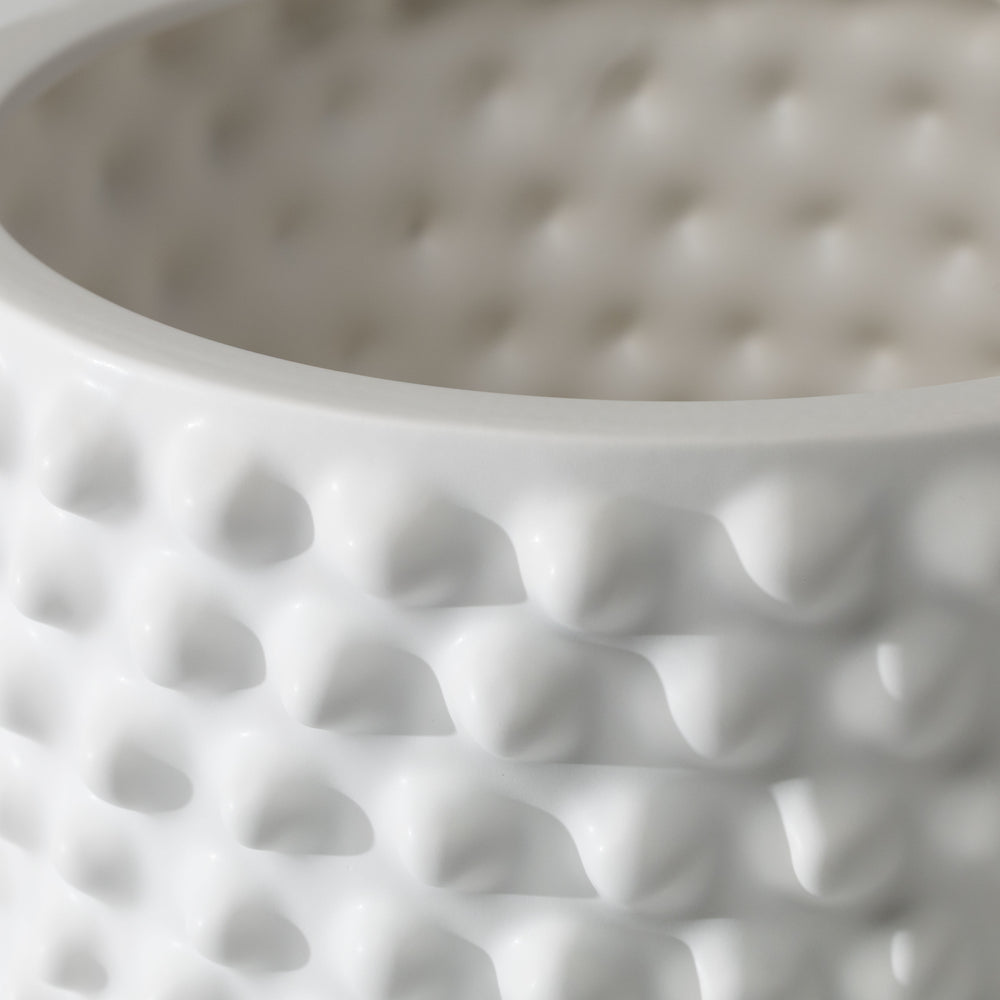 Knobbed Planter - White