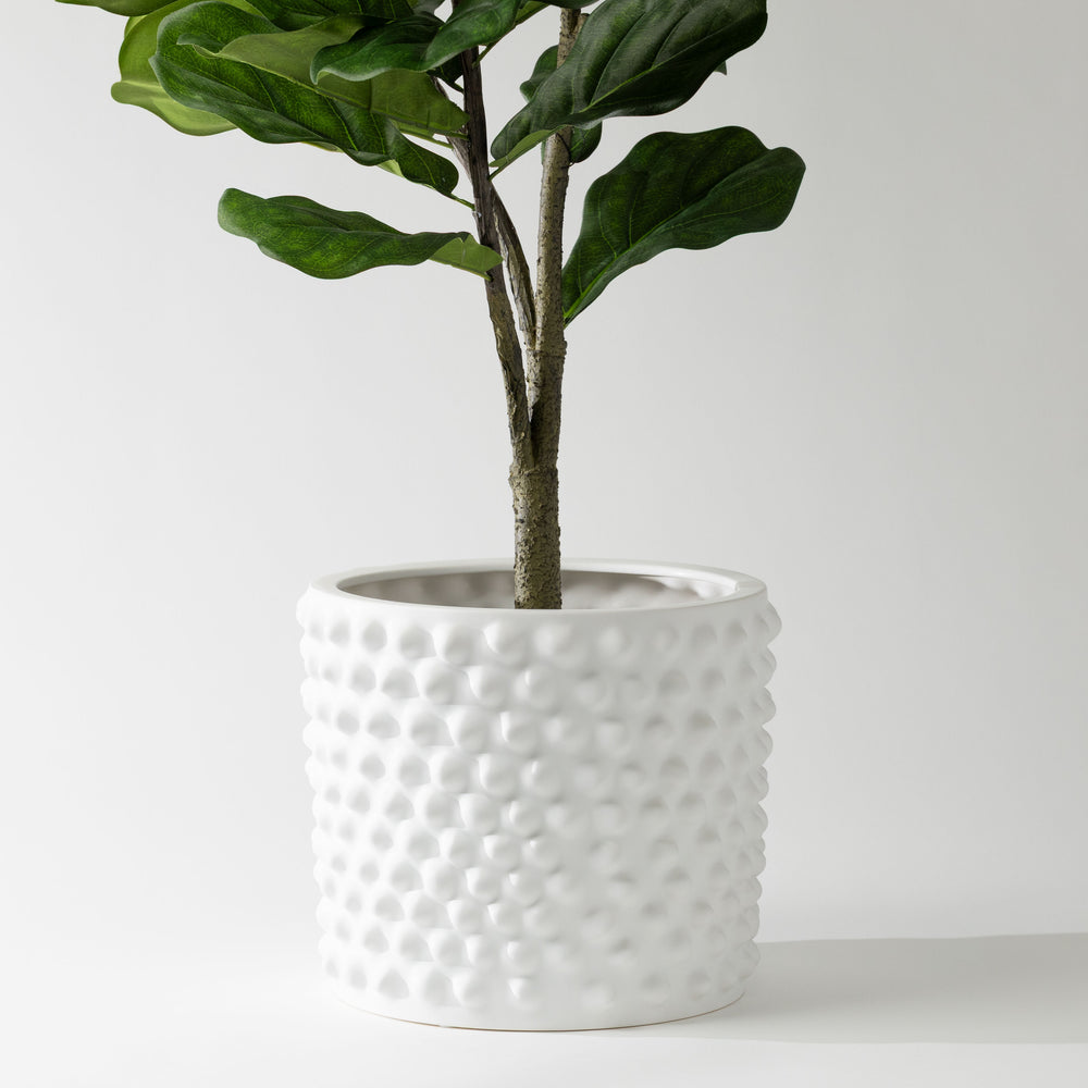 Knobbed Planter - White