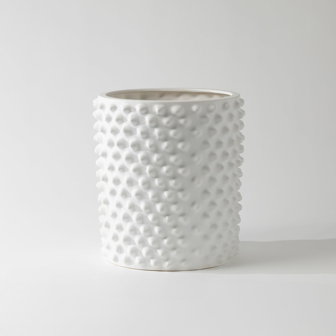 Knobbed Planter - White