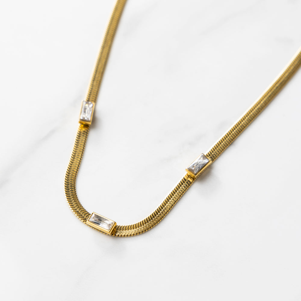 Herringbone Gemstone Necklace