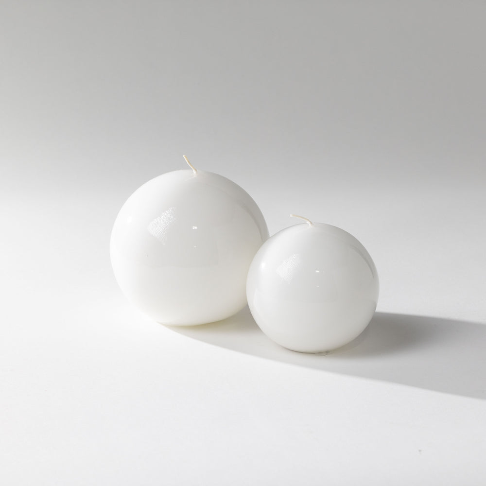 White Lacquer Ball Candles