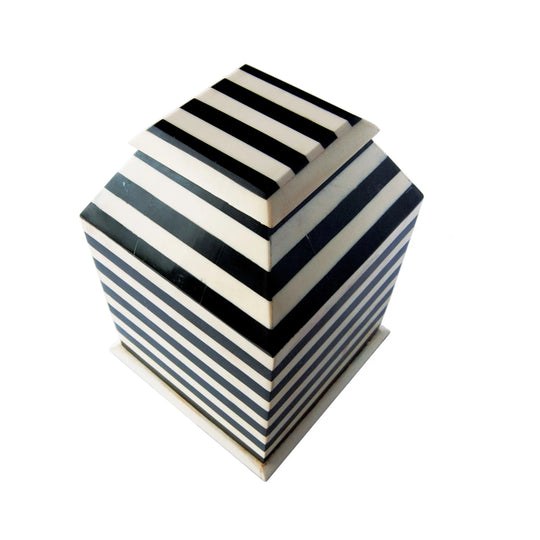 Black & Cream Striped Box