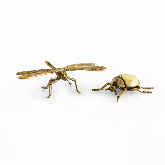 Gold Ladybug & Dragonfly Set