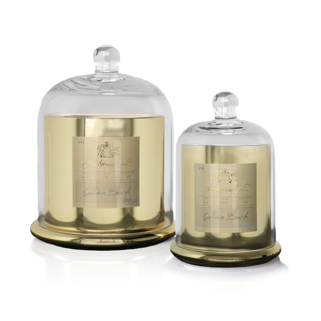Golden Beach Glass Dome Candle