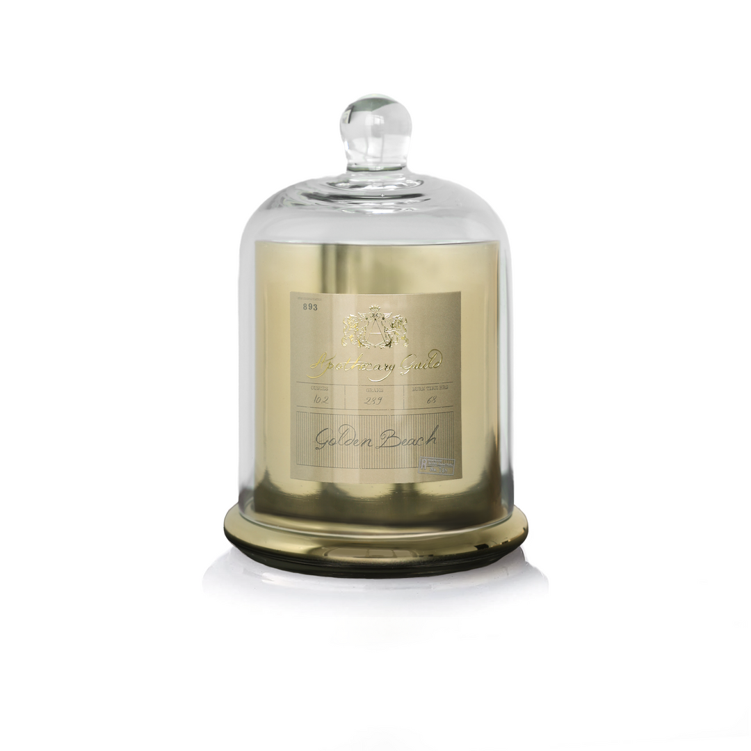 Golden Beach Glass Dome Candle