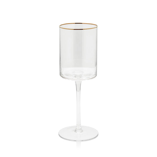 Optic Wine Glass Sets w/ Gold Rim