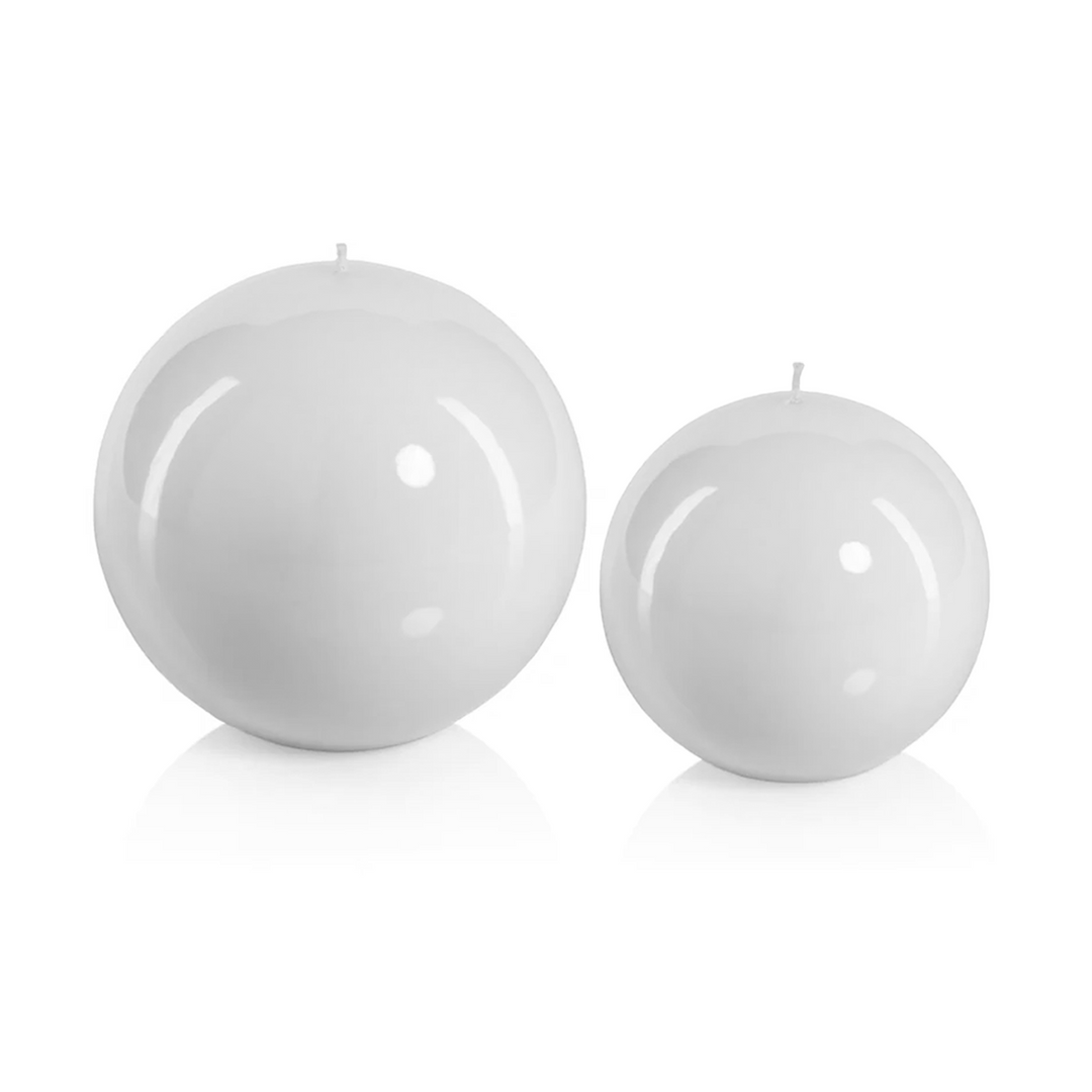 White Lacquer Ball Candles