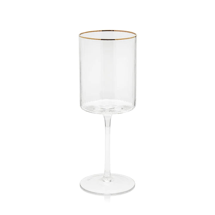 Optic Wine Glass Sets w/ Gold Rim