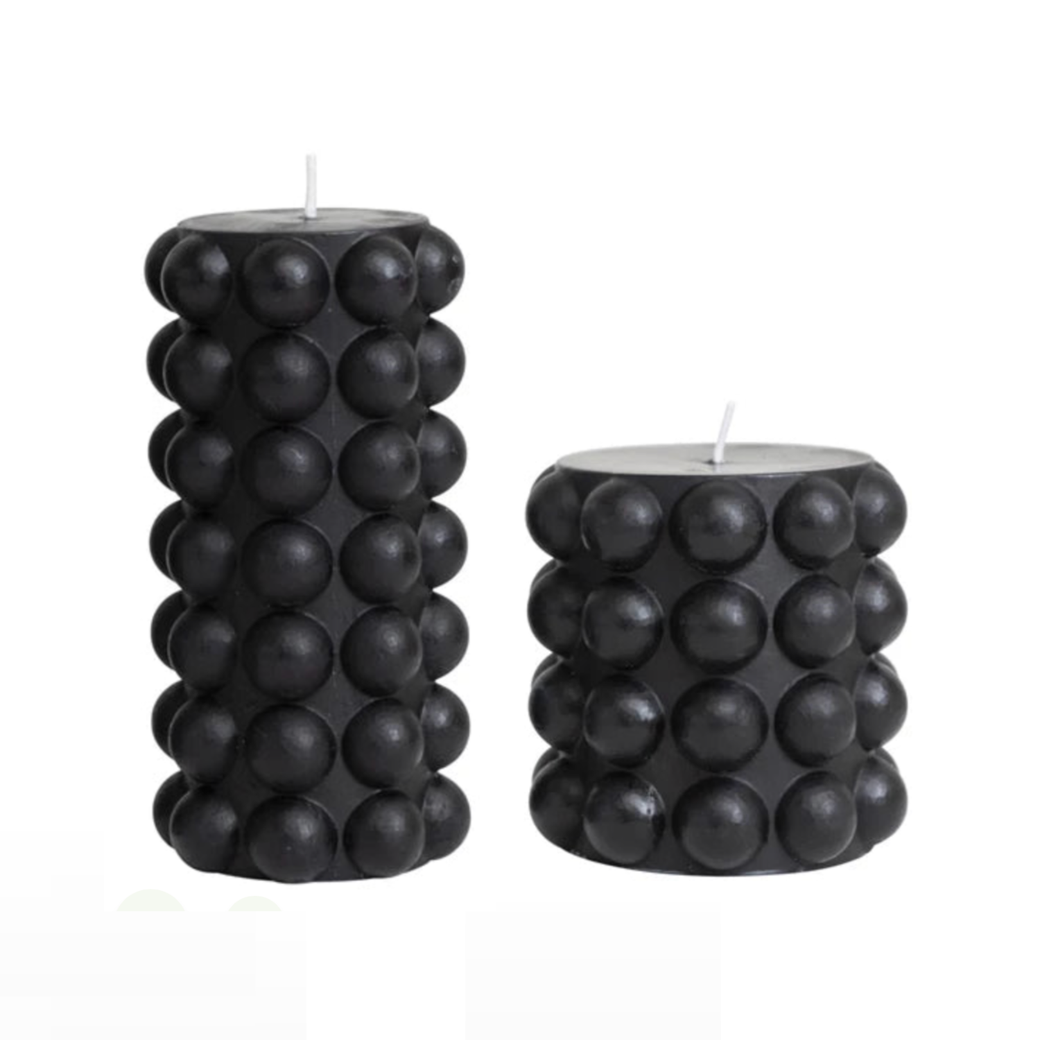 Black Hobnail Pillar Candle Modern Locke
