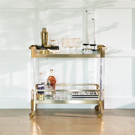 Gold & Acrylic Bar Cart