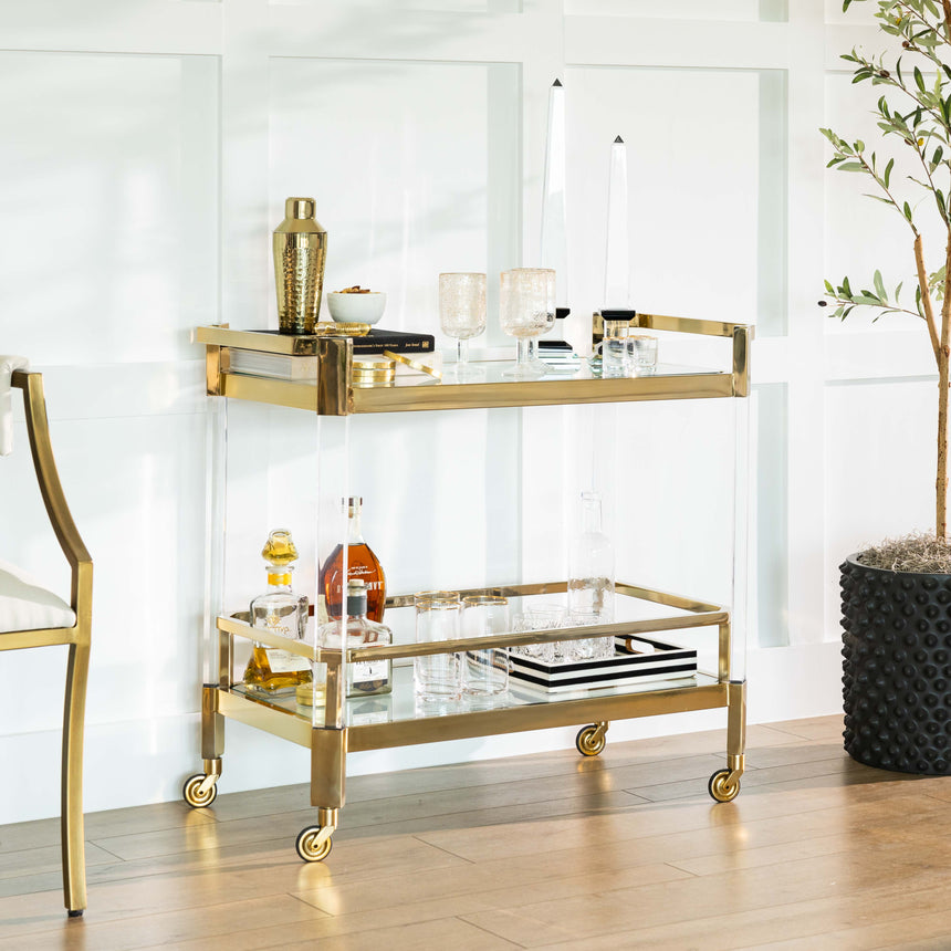 Gold & Acrylic Bar Cart