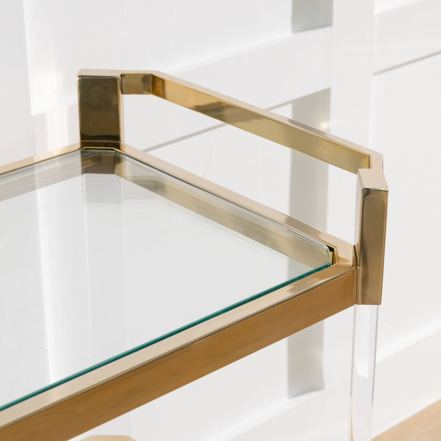 Gold & Acrylic Bar Cart