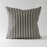 26" Black & White Woven Striped Pillow