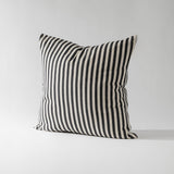 26" Black & White Woven Striped Pillow