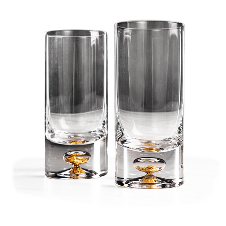 Gold Flake Crystal Glass Sets