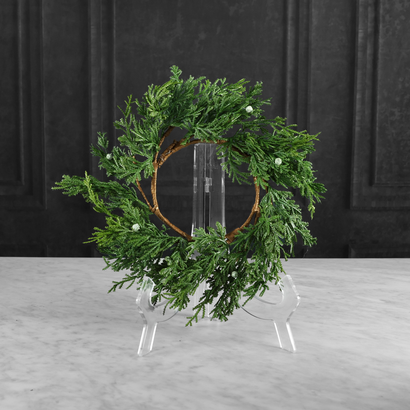 Faux Juniper Wreath Set