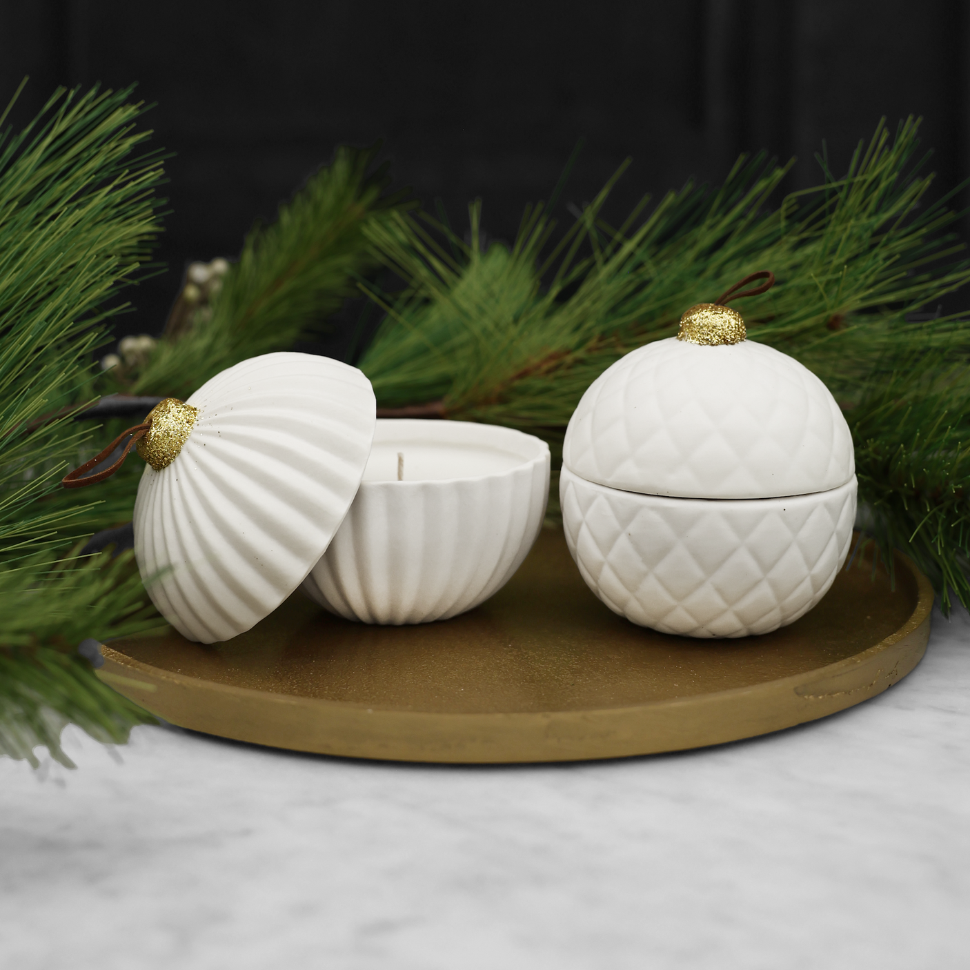 White Porcelain Ornament Candle