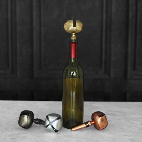 Metal Bottle Stoppers w/ Jingle Bell