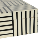 Black & White Striped Resin Box - Blemished