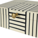 Black & White Striped Resin Box - Blemished