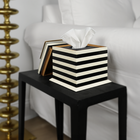 Black & Cream Striped Box