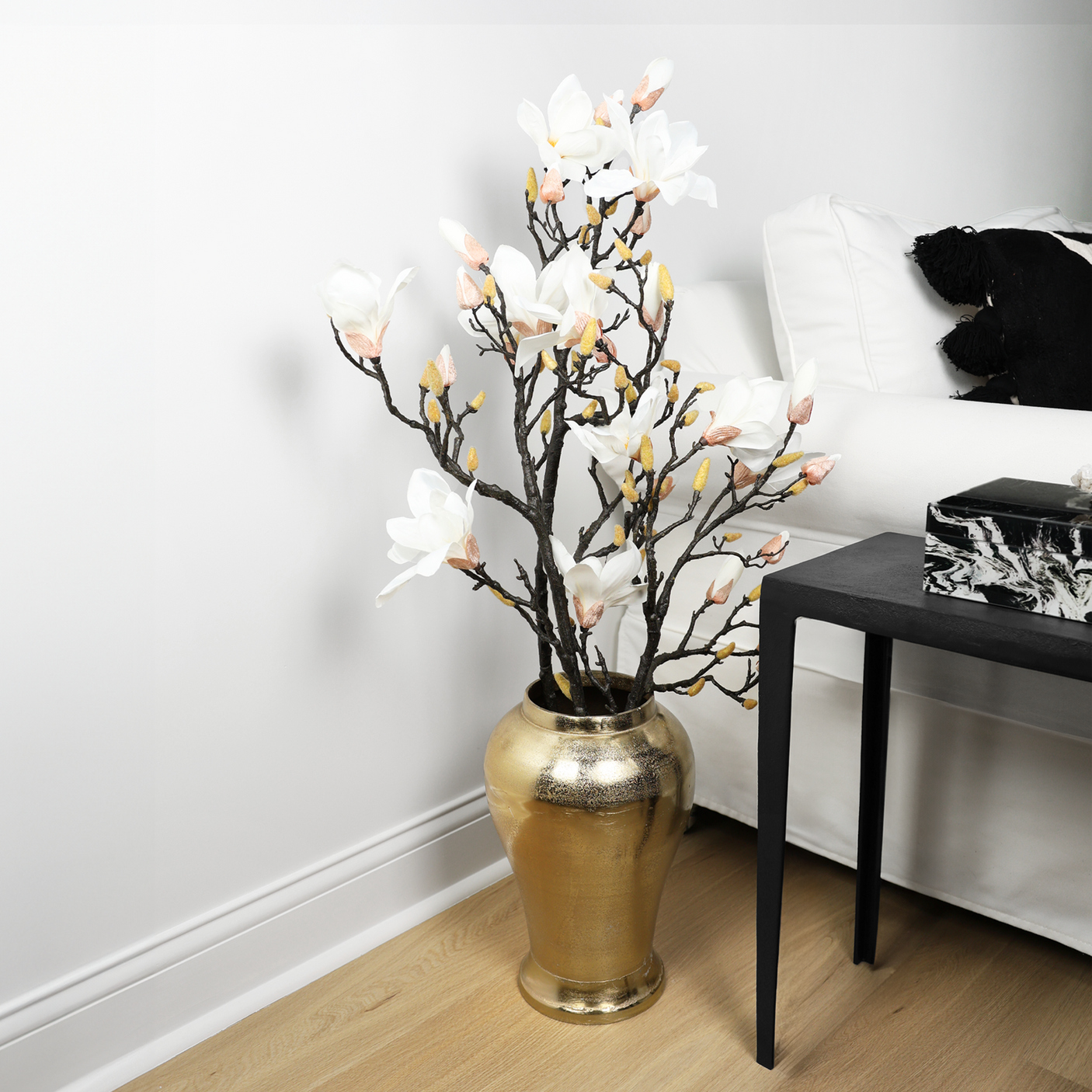 42" Artificial White Magnolia Spray