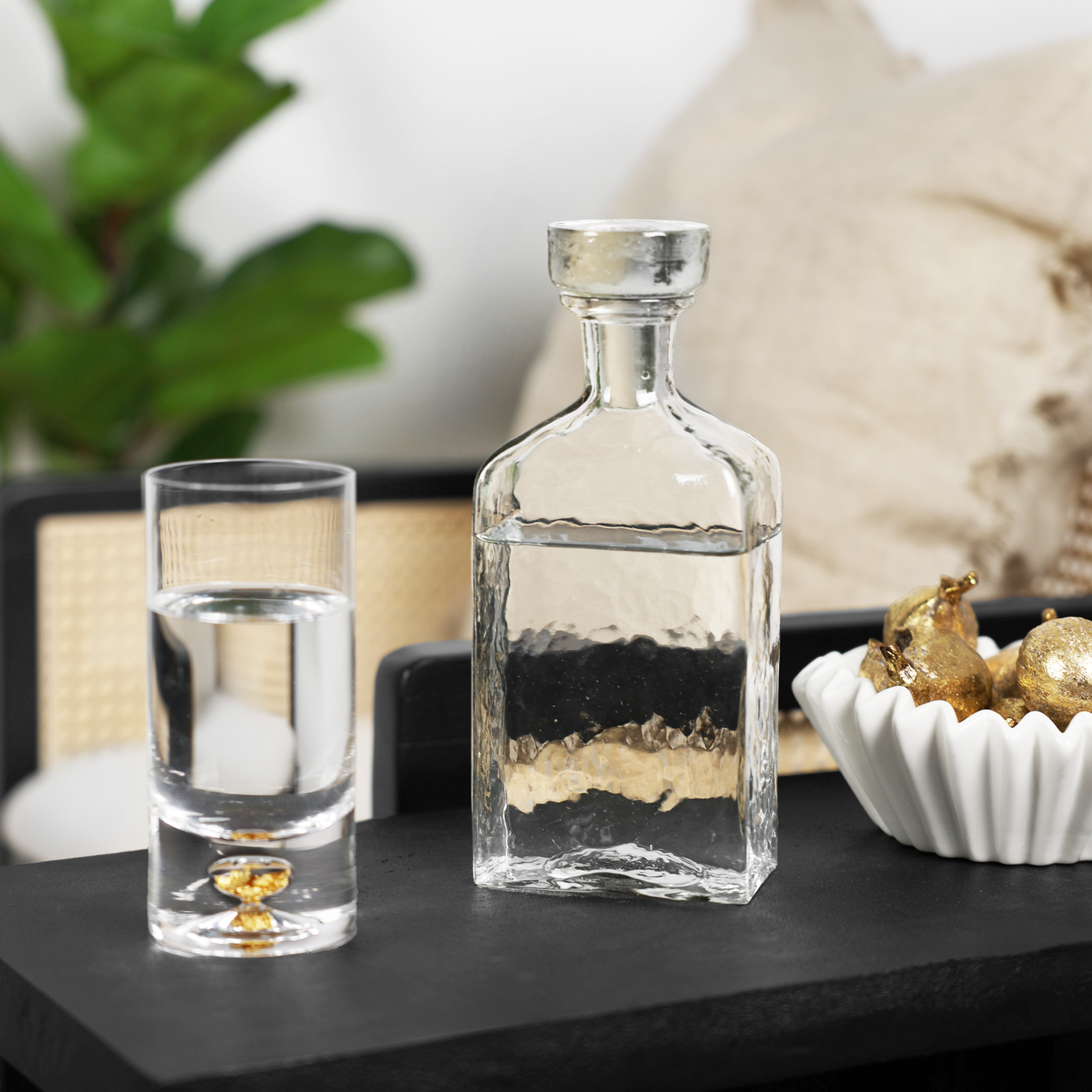 Hammered Glass Decanter