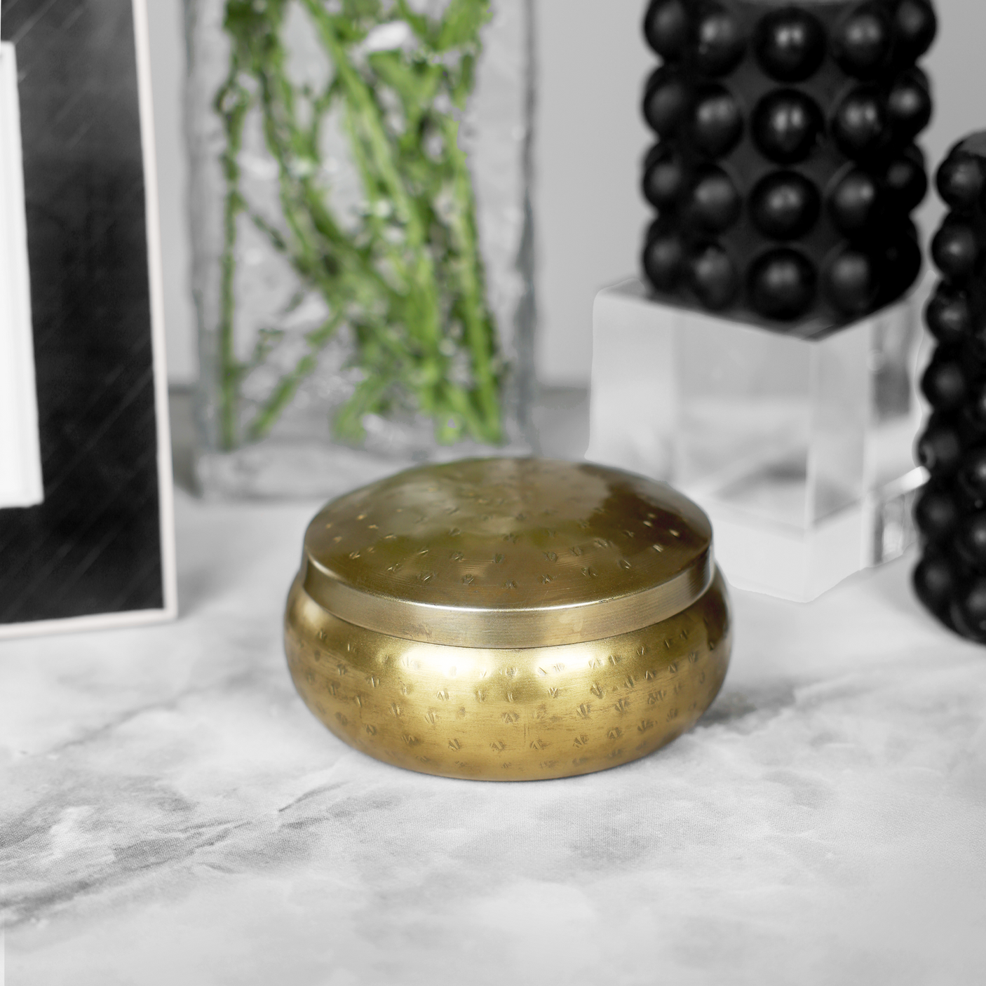 Gold Hammered Container